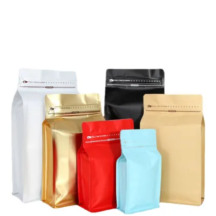Custom Flat Bottom Coffee Beans Bag