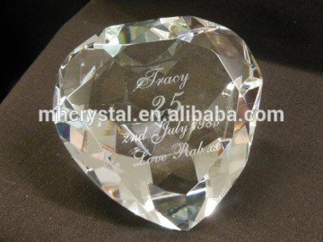 wedding favors crystal heart paperweight MH-9341
