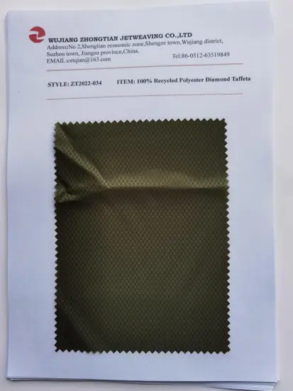 100% Recycled Polyester Diamond Taffeta