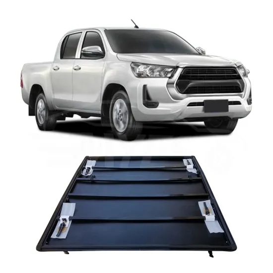 Custom Waterproof No-Drill Aluminum Soft Tri-Fold Tonneau Cover for Hilux 2021