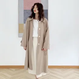 Loose solid color elastic waist windbreaker