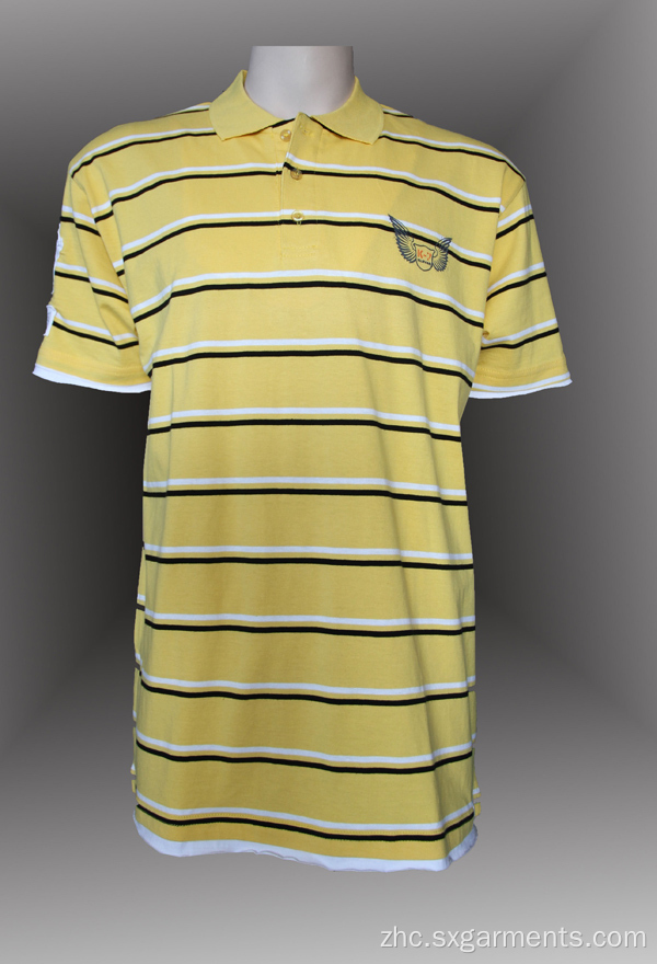 纱染色的polo衬衫