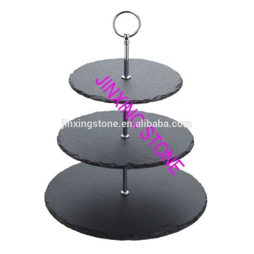 Stylish Slate 3 Tier Cakes and Sweets Stand/3-Tiered Slate Serving Tray/3 Tier Slate Muffin, Cupcake Stand