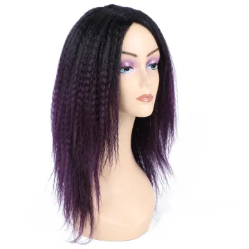 Long Kinky Straight Synthetic Wigs for Women High Temperature Natural Black Heat Resistant Fiber Natural Looking Wig Daily
