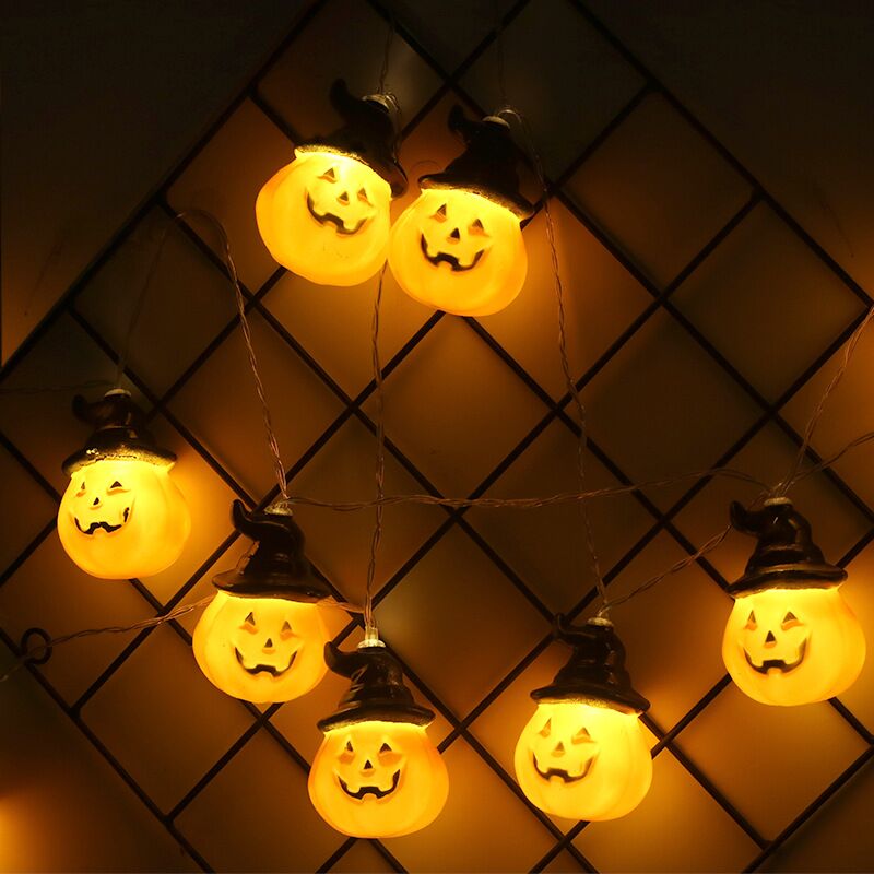 Halloween Pumpkin Lights Lanterns 10/20/40 LED 3D Pumpkin String lights for All Saints' Day Halloween Party Decoration light