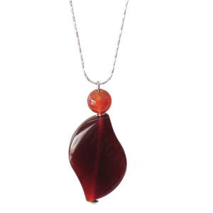 Collier d&#39;agate de pierres précieuses naturelles avec chaîne en argent