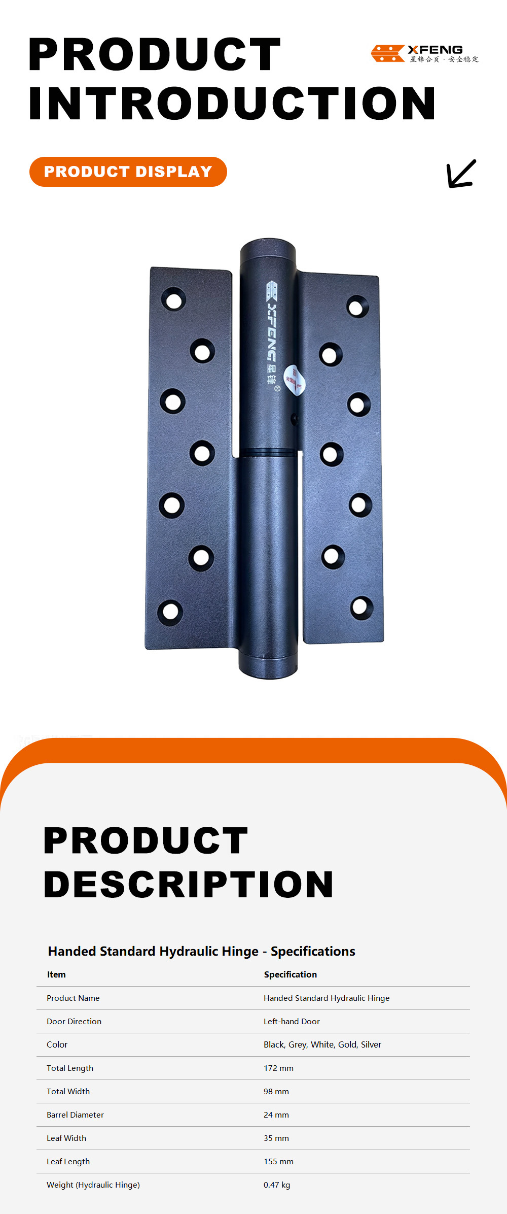 Handed Standard Hydraulic Hinge4