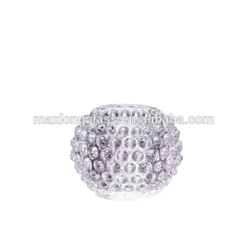Clear Pressed Glass votive holder, 60mm.