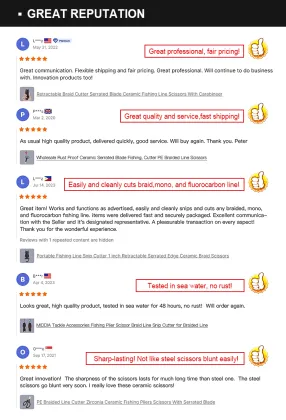 MIDDIA Fishing Line Cutters with Ceramic Blades for Clean, Smooth Cuts of Braid, Mono, and Fluoro Lines