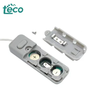 Flat AG13 LR44 Button Cell Battery Enclosure with Switch and Wire - Plastic Housing - ON/OFF