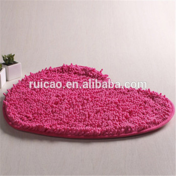 peach pink heart-shaped 100% Chenille carpet /door mat/bath room mat