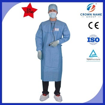 Suit the Importer of Surgical Instruments EN13795 Report 35gsm SMS Long Sleeves Disposable Surgical Gown                        
                                                Quality Assured