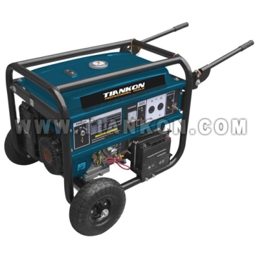 5000W générateur d'essence avec Recoil + Démarreur électrique + Batterie + roue + poignées.