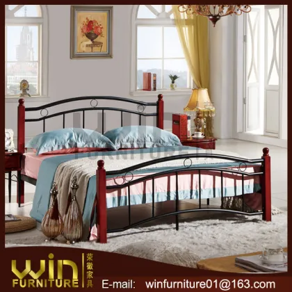 latest solid wood leg bed designs for two children