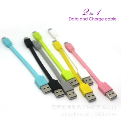 Micro Usb Cell Phone Data Cables For Htc , Flat Mobile Phone Data Cable In Green