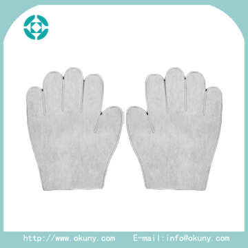 Spunlace/spunbond nonwoven white elastic cleaning dust non woven gloves