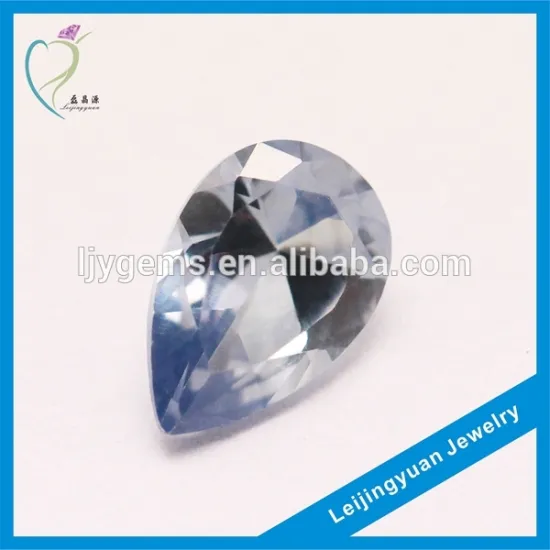 hot sale light blue pear shape cubic zirconia gem stone