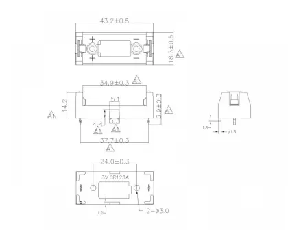 BBC-S-SI-A-2-3A-B Battery Holder FOR 2-3A