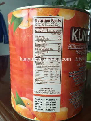 Canned mandarin orange