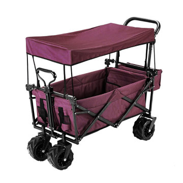 Portable Folding Wagon with Canopy - Hot Selling Camping and Beach Cart