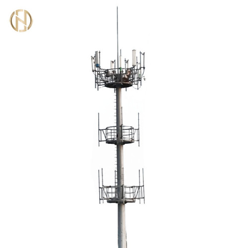 Kutub keluli menara komunikasi paip tunggal 45 meter