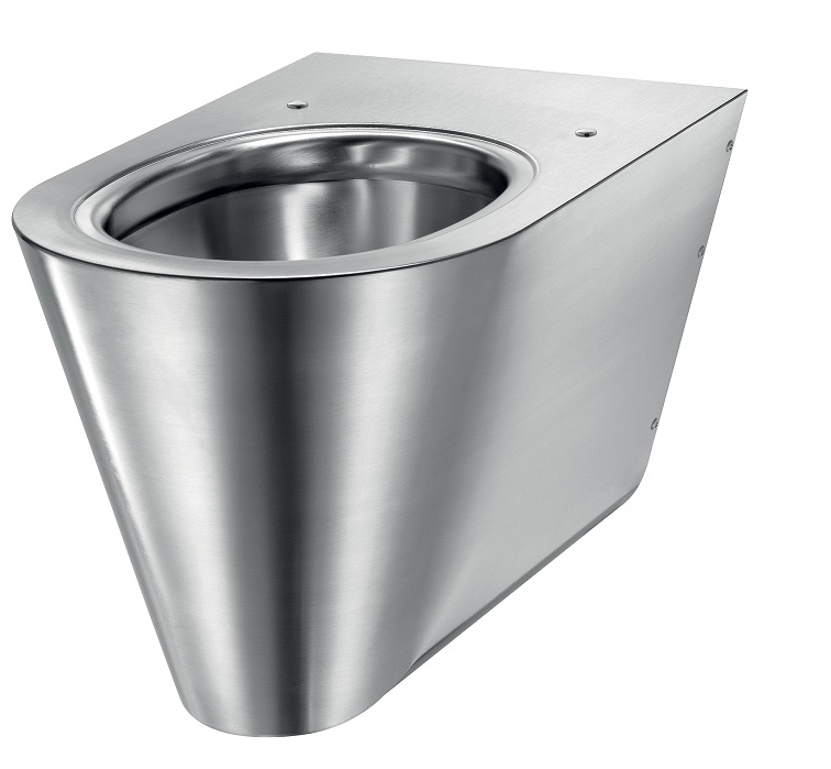 Wall mounted stainless steel WC and washbasin combined