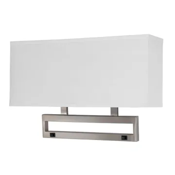 Modern Brushed Nickel Wall Lamp with Fabric Shade