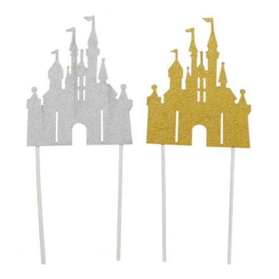 Princess Castle Cake Toppers for Kids Birthday Party Cupcake Decorations