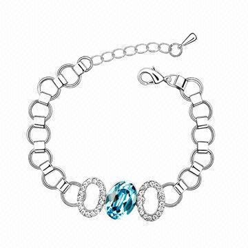 Rhodium-plated Bracelet, Mixed Orders are Welcome