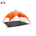 double layer Orange camping tent for 3-4 person