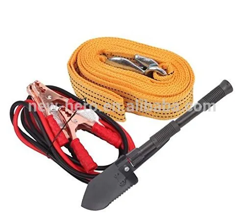 Car Necessary Towing rope & Battery folder & Folding shovel Kit
