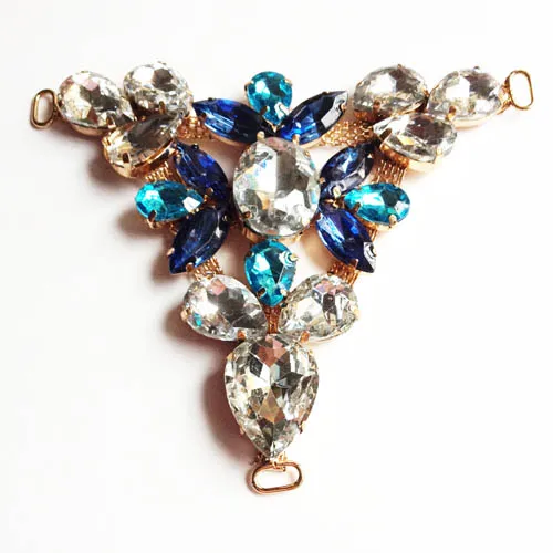 Del Design Women's Sandal Trim with Crystal and Blue Diamante Embellishment