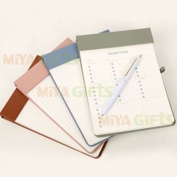 Wholesale Planner Binder Notebook Stone Leather Journal A5 White