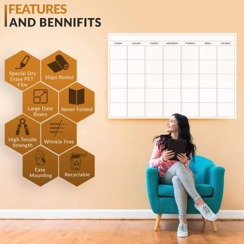 Peel And Stick Monthly Whiteboard Calendar For Wall High Quality Peel