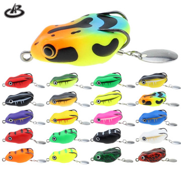 Artificial Floating Frog Lure: 45mm, 8.5g Rubber Frog with Spoon for Snake Head and Bass Fishing