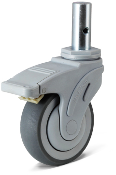 Swivel round solid plug medical Medical caster
