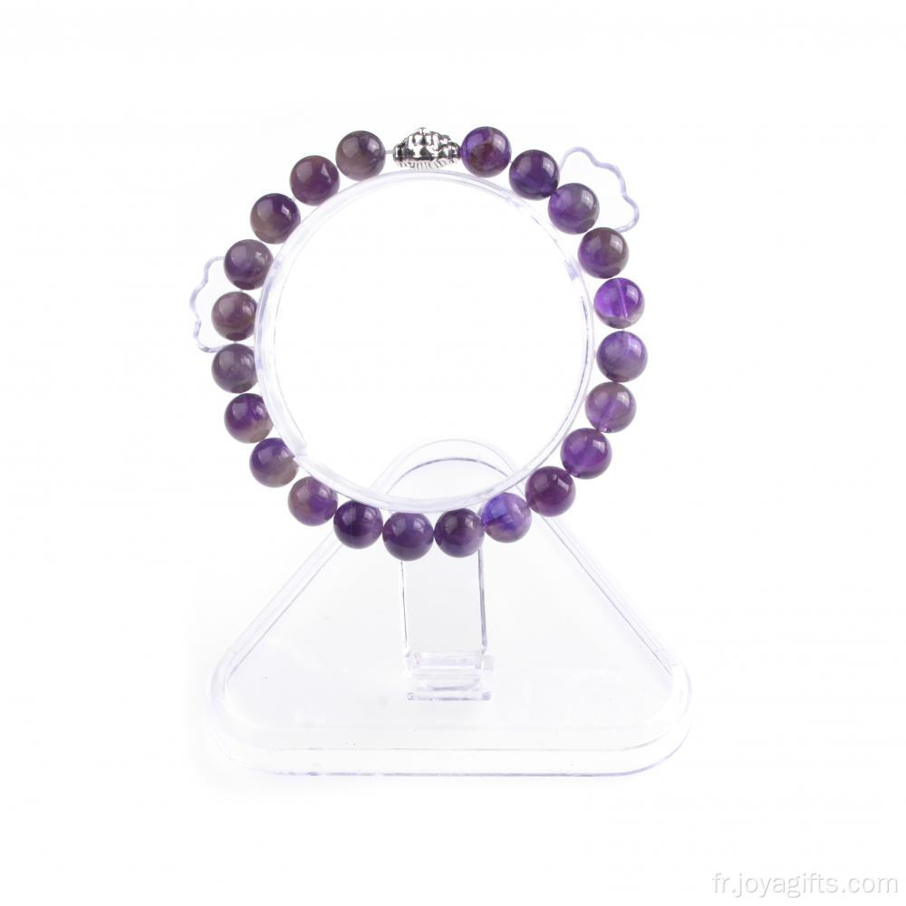 Bracelet avec breloques bijoux et perles d&#39;améthyste pour femmes