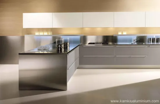 Aluminum kitchen cabinets with high heat resistance