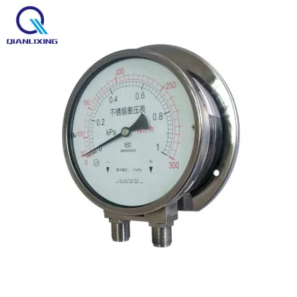 Bellows Capsule Type Micro Pressure Measuring Instruments - Stainless Steel Gas Differential Pressure Gauge Manufacturing