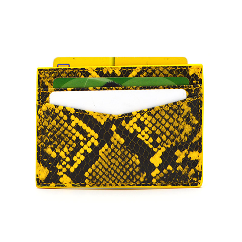 Porta -e Python Skin Skin Leather Credit Card Card