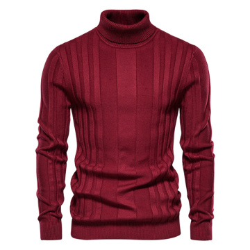 Herren Hochhals gestrickter Herbst warmer Basispullover Pullover