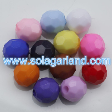 4-20MM Acrylic Opaque Faceted Round Beads