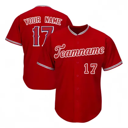 Customized Sweat-Absorbing Embroidery Baseball Jersey for Factories
