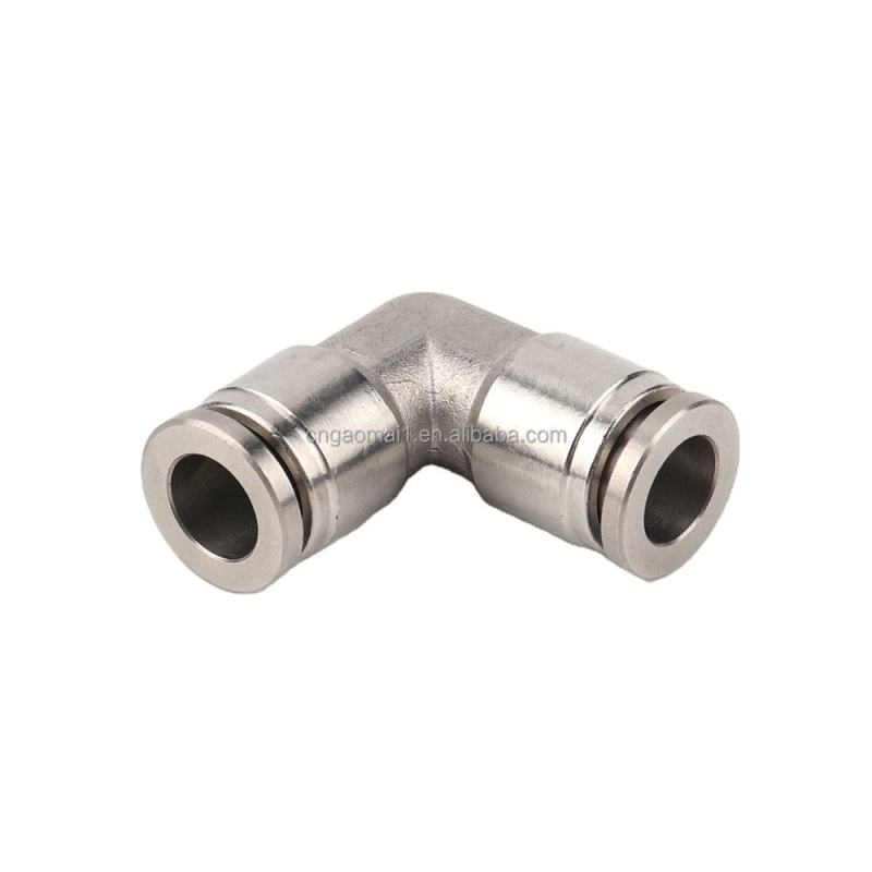 Stainless Steel BKC-PV Pneumatic Reducer 90 Degree Equal Elbow with Push In On Air Pipe Fitting Connector