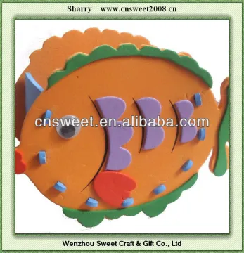 3D fish shaped Eva hand toy Bag for Children DIY