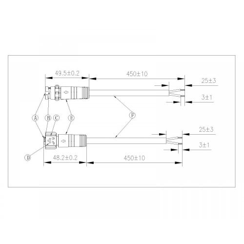 M12K Verticale metalen moeren Waterdichte connector