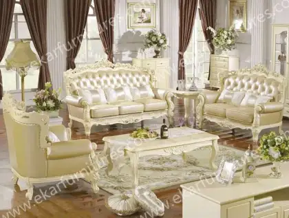 Multi Color Vintage Style Chinese Leather Sofa