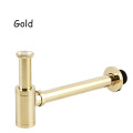 High Quality Brass Body Basin Wast Drain Wall Connection Plumbing P-traps Wash Pipe Bathroom Sink Trap Black/Brushed Gold/Chrome