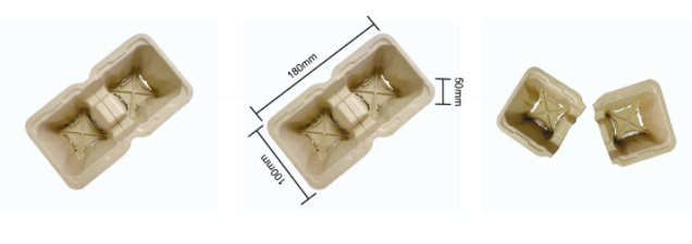 Biodegradable take away paper pulp coffee cup tray