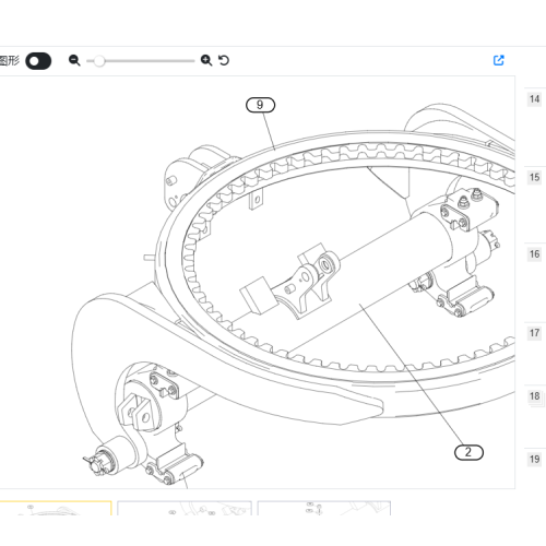Supply of high load bearing for the frame rotation of the 253-4650 upper turntable of the Carter grader 140M